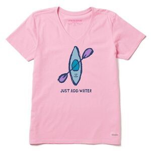 Life is good JUST ADD WATER KAYAK SHORT SLEEVE VEE | TEE PINK
